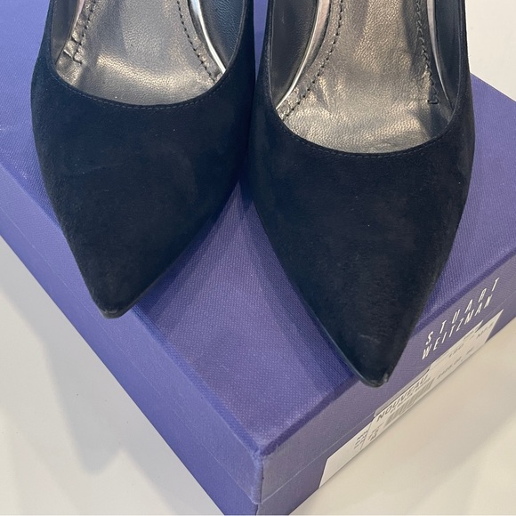 Stuart Weitzman Black Suede Heels in size 7.5 - Picture 3 of 11